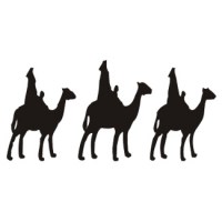 Reyes montados en camello